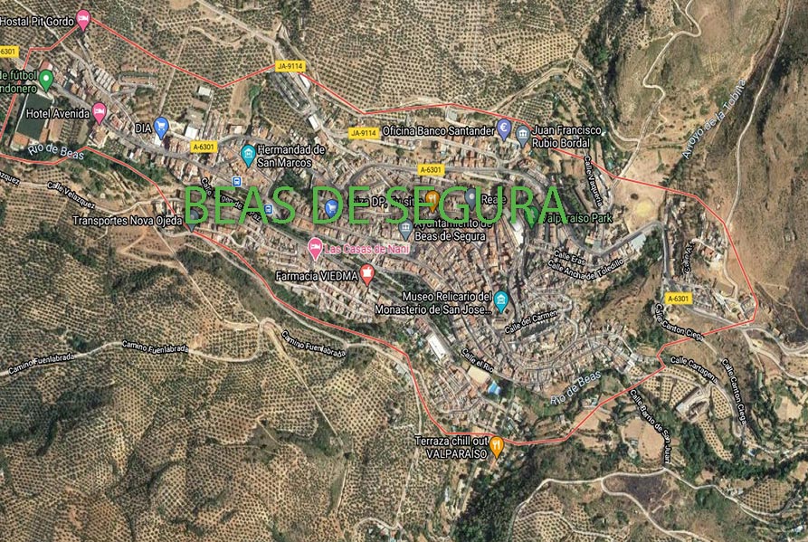 Mapa Beas de Segura