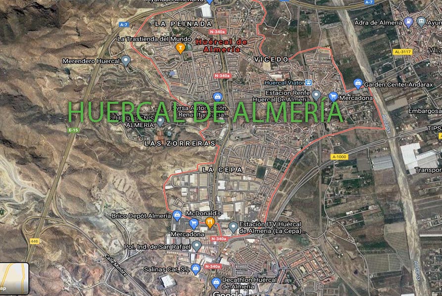 Mapa huercal de almeria